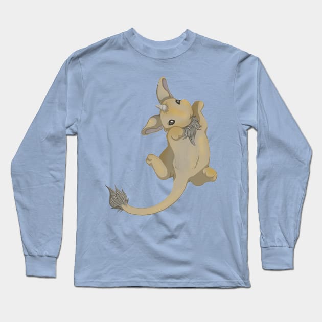 Rolling Bunnicorn Long Sleeve T-Shirt by Anathar